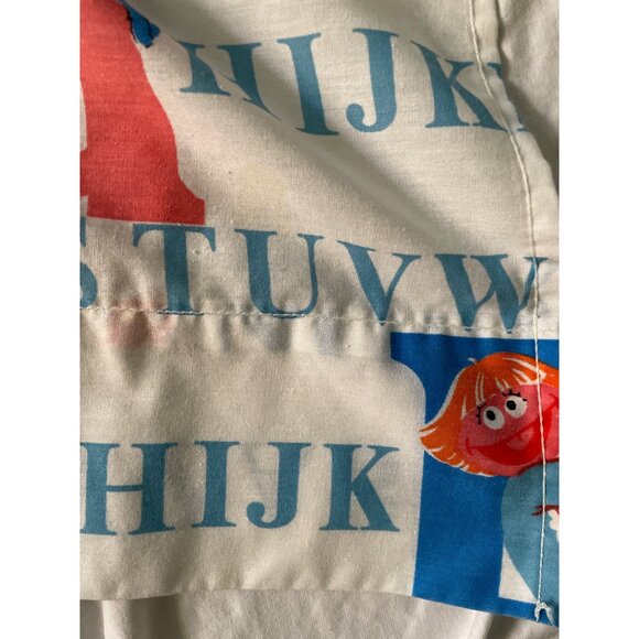 Vintage Sesame Street Alphabet Twin Flat Sheet Stevens USA Cutter Crafts Tastema - Picture 8 of 10